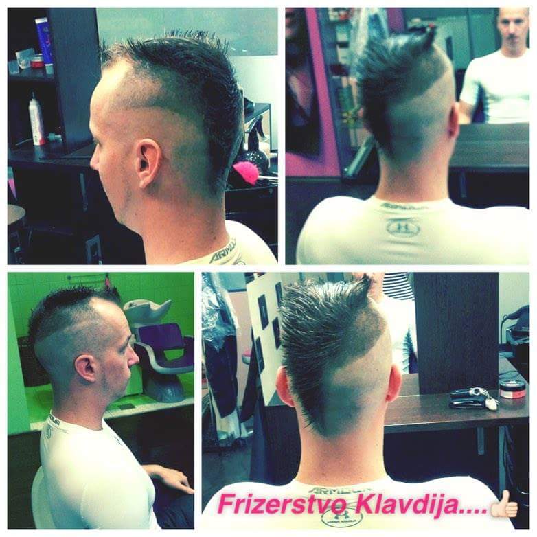 Collage of a man's haircut from different angles